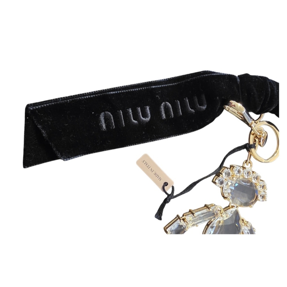 MIU MIU Trick Crystal Key Chain Ring Bag Charm Woman Shape NEW - Picture 9 of 9